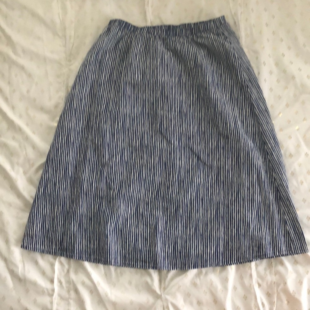 Old Navy Blue Stripe Midi Skirt